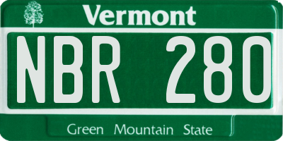 VT license plate NBR280
