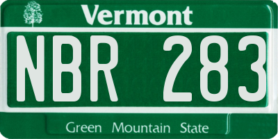 VT license plate NBR283