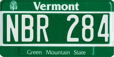 VT license plate NBR284