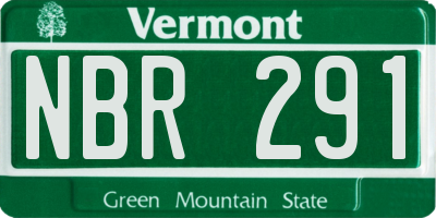 VT license plate NBR291