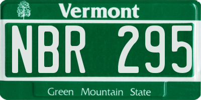 VT license plate NBR295