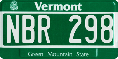 VT license plate NBR298
