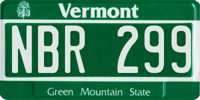 VT license plate NBR299
