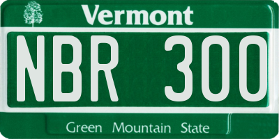 VT license plate NBR300