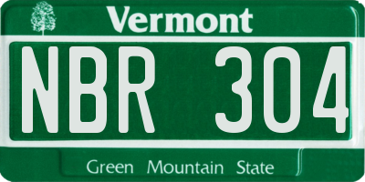 VT license plate NBR304