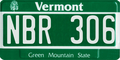 VT license plate NBR306