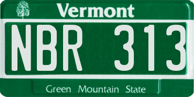 VT license plate NBR313