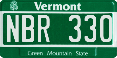 VT license plate NBR330