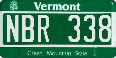 VT license plate NBR338