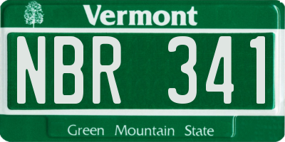 VT license plate NBR341