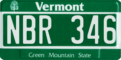 VT license plate NBR346