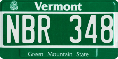VT license plate NBR348
