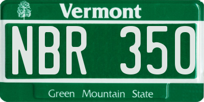 VT license plate NBR350
