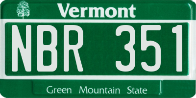 VT license plate NBR351