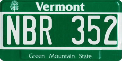 VT license plate NBR352
