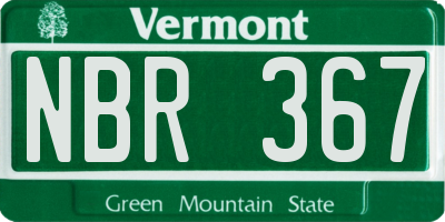 VT license plate NBR367