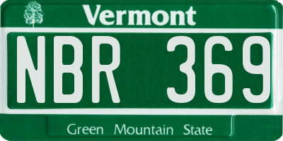 VT license plate NBR369