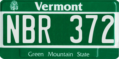 VT license plate NBR372