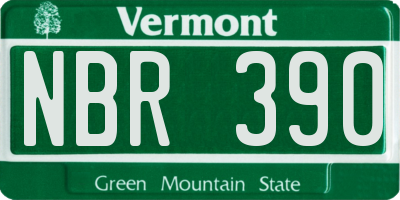 VT license plate NBR390