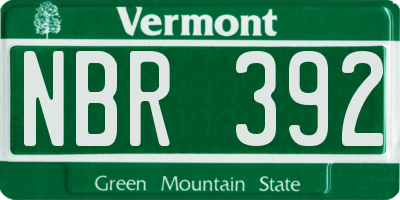 VT license plate NBR392