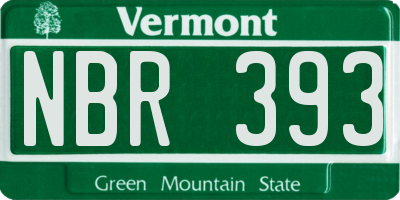 VT license plate NBR393