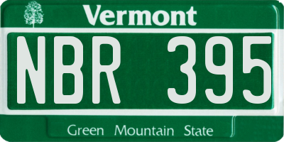 VT license plate NBR395