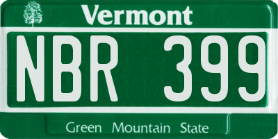 VT license plate NBR399