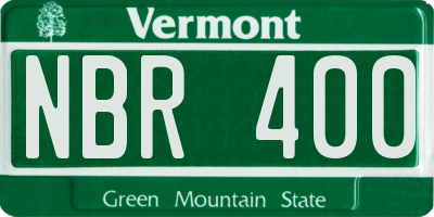 VT license plate NBR400