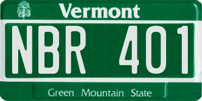 VT license plate NBR401