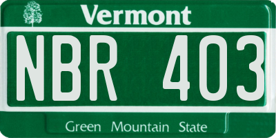 VT license plate NBR403