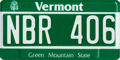 VT license plate NBR406