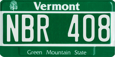 VT license plate NBR408
