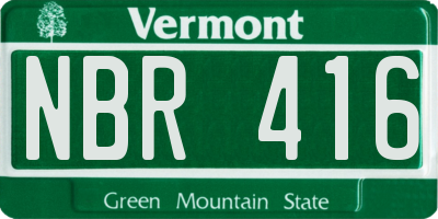 VT license plate NBR416