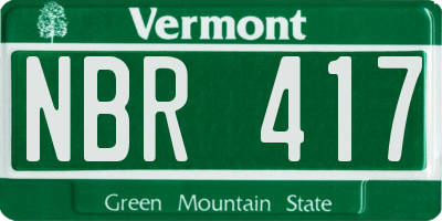 VT license plate NBR417
