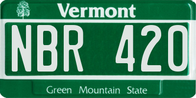 VT license plate NBR420