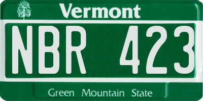 VT license plate NBR423