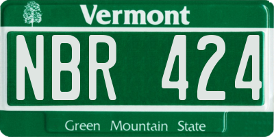 VT license plate NBR424