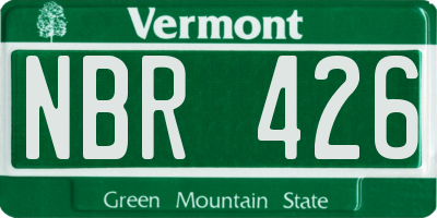 VT license plate NBR426