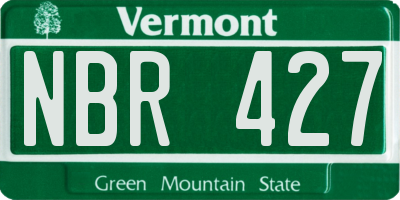 VT license plate NBR427