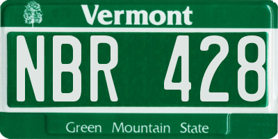 VT license plate NBR428