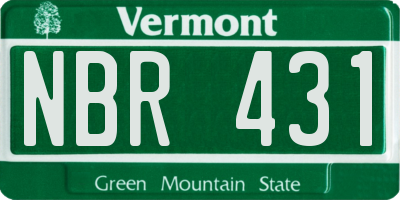 VT license plate NBR431