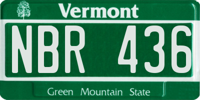 VT license plate NBR436