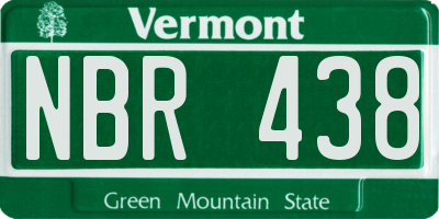 VT license plate NBR438