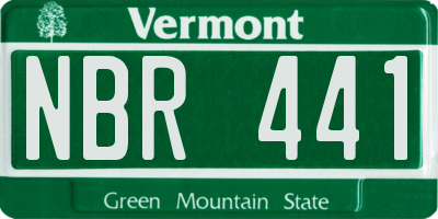 VT license plate NBR441