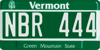 VT license plate NBR444