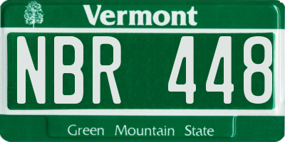 VT license plate NBR448