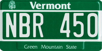 VT license plate NBR450