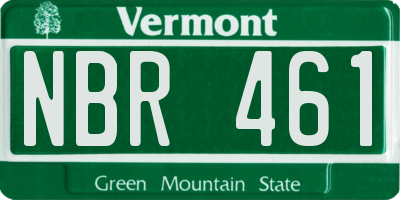 VT license plate NBR461