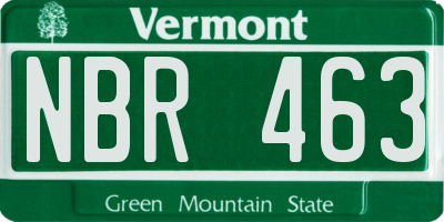VT license plate NBR463