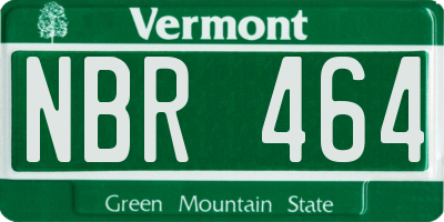 VT license plate NBR464